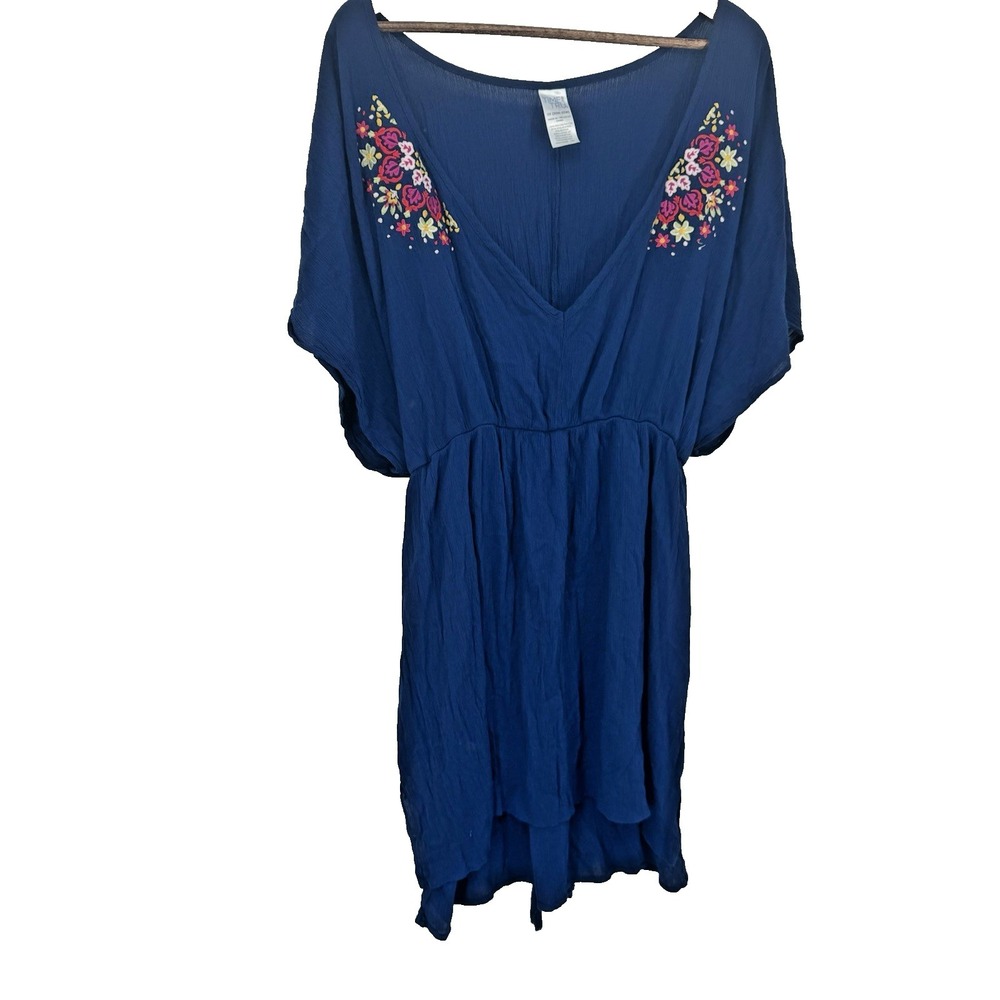 Time & Tru 2X Embroidered Dolman Swimsuit Cover Up Plus Beachy resort vacation